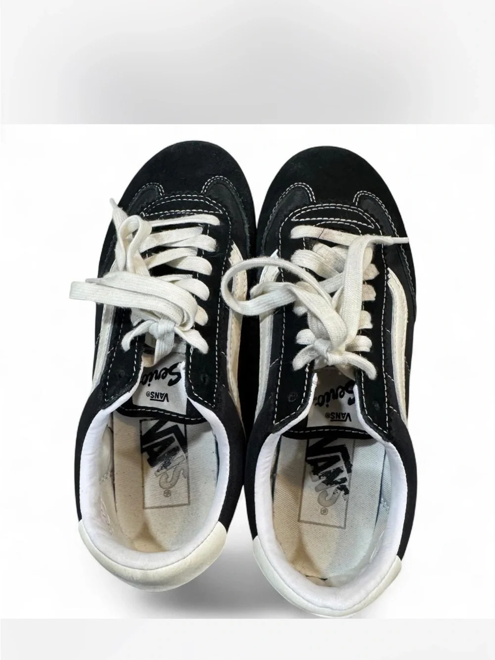 Vans Black and White Retro Runner Sneakers